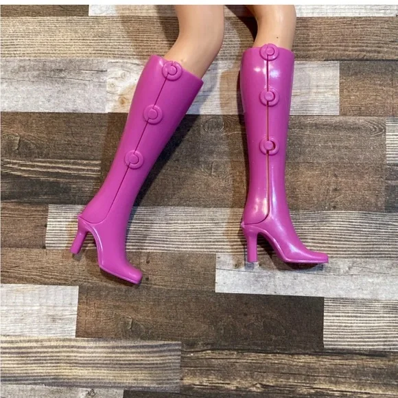 Toys | Vintage Barbie Doll Mod Retro Style Pink Knee High Boots By